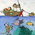 Janosch "Halleluja lieber Fisch" Radierung 40 x 50 cm