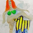 Janosch "Playboy" Aquarell 31 x 27 cm