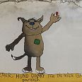 Janosch "Armer Hund dankt" Radierung 40 x 50 cm