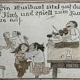 Janosch "Aus Viktor von Scheffels letzter Hose" Radierung 16 x 17 cm