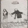Janosch "Besorgt und berührt" Handcoloriert 14,5 x 13 cm
