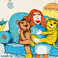 Janosch "Da sassen sie zusammen auf dem Sofa" Radierung 30 x 40 cm