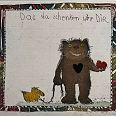 Janosch "Das da schenken wir Dir" Handcolorierter Entwurf 15,5 x 16 cm