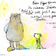 Janosch "Ein Tiger sprach zu einem Bär" Mischtechnik 19 x 26 cm