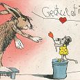 Janosch "Gratulation, du lieber Hase" Radierung 30 x 40 cm