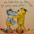 Janosch "Ich lieb dich du oller Bär" Radierung 35 x 30 cm