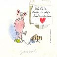 Janosch "Ich liebe dich. Du altes Rübenschwein" Mischtechnik 40 x 50 cm
