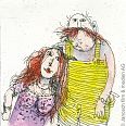 Janosch "Ich + Marie im Herbst 98" Radierung 35 x 35 cm