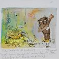 Janosch "Ich schwöre Dir und das ist mehr" Handcolorierter Entwurf 45 x 45 cm