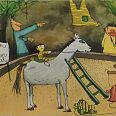 Janosch "Reiten Sie mal ne Runde" Radierung 40 x 50 cm