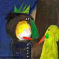 Janosch "König der Kanaren" Mischtechnik 60 x 70 cm
