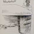 Janosch "Motorrad Maus" Mischtechnik auf Papier 24 x 15cm