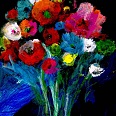 Janosch "Mutters neuer Blumenstrauß" Mischtechnik 40 x 36 cm