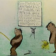 Janosch "Pinkelbär" Radierung 40 x 50 cm