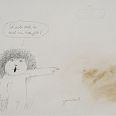 Janosch "Schreib doch mal was rein, ja" Mischtechnik 50 x 60 cm