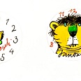 Janosch "Tigeruhr" Mischtechnik 80 x 170 cm