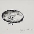 Janosch "Ende die Maus schläft" Mischtechnik auf Papier 12 x 15 cm