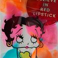 Jörg Döring "Red lipstick" Mixed Media 30 x 25 cm