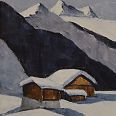 Johannes Maria Pittl "Oberiss - Stubai" Acryl auf Leinwand 18 x 13 cm