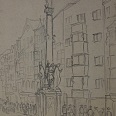 Josef Arnold "Annasäule" Bleistift 27 x 22 cm
