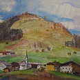 Josef Arnold "Bei Oberperfuss" Aquarell 38 x 51 cm