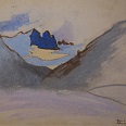 Josef Arnold "Blick von St. Christoph- Arlberg gegen Westen" 1931 Pastell