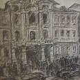 Josef Arnold "Innsbruck- Altes Landhaus II" Sepia 52 x 45 cm
