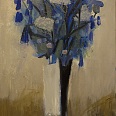 Josef Costazza "Blaues Blumenstilleben" Öl auf Leinwand, 50 x 40 cm