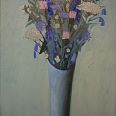 Josef Costazza "Blumenstilleben auf Blau" Öl auf Leinwand 70x60 cm