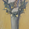 Josef Costazza "Blumenstilleben auf gelb" Öl auf Leinwand, 40 x 35 cm