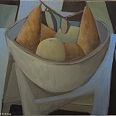 Josef Costazza "Stilleben mit Birnen und Äpfel" Öl auf Leinwand, 50 x 55 cm