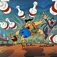 The Flintstones "Kingpin" Hand Painted Limited Edition Cel with lithographic background 27 x 32 cm