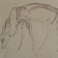 L.H.Jungnickel "Gazelle" Kohle laviert, 26x29 cm, signiert