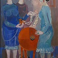 Lore Arnold "Die Perlenschnur" Tempera 35 x 25 cm