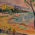 Max Spielmann "am Strand" Aquarell 35 x 45 cm
