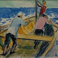 Max Spielmann "Asowsche Meer" 1942 Aquarell 13 x 17 cm