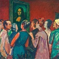 Max Spielmann "Paris - Im Louvre" 1966 Öl auf Leinwand 92 x 82 cm