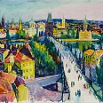 Max Spielmann "Prag" 1979 Aquarell 47 x 66 cm