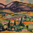 Max Spielmann "Saint Auban sur l'ouveze Provence" August 1968 Aquarell 46 x 64 cm