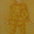 Norbert Drexel "Harlekin - gelb" 1974 Öl auf Leinwand 13,5 x 8,5 cm