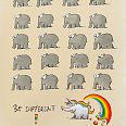 Otto Waalkes "Be different - Einhorn" Siebdruck 73 x 52 cm