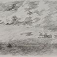 Paul Flora "Die Schiffe des Columbus" Offset Lithographie 50 x 65 cm