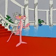 Pink Panther "On the red carpet" Original Production Cel on Original Production background 27 x 32 cm