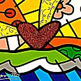 Romero Britto "Forever" Giclée/Mixed Media 40 x 50 cm