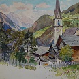 Rudolf Preuss "Aus Wenns im Pitztal" Aquarell 1924