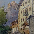 Rudolf Preuss "Colfuschg (Gasthaus zur Kapelle)" Aquarell 1912