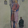 Rudolf Preuss "Hl. Christof au dem Arlberg" Aquarell 1912