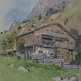 Ruolf Preuss "Aus Colfuschg" Aquarell 1912