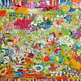 Sabeth Holland "A Hint of Pink" Mischtechnik auf Leinwand 80 x 90 cm
