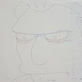 The Simpsons "The fat blue line" Original Pencil Drawing 27 x 32 cm